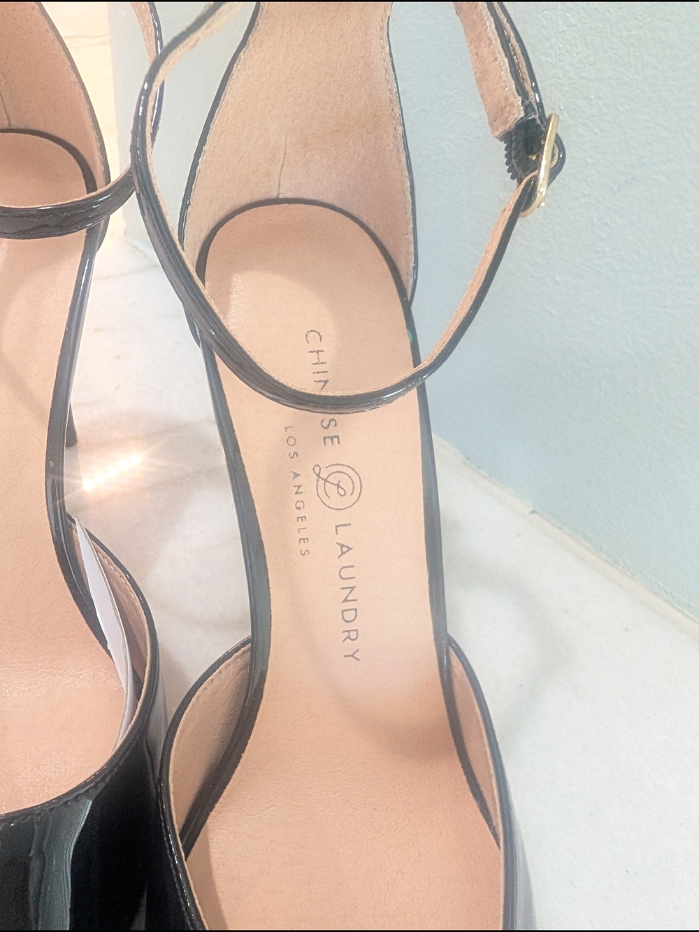 Chinese Laundry Black Patent Pointed-Toe Ankle-Strap Stiletto Heels Size 8.5 New - Picture 3 of 7